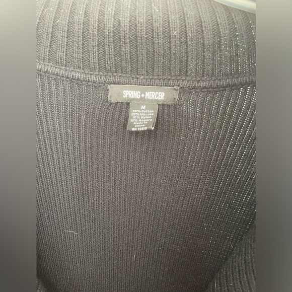 SPRING + MERCER WOMENS BLACK SWEATER CARDIGAN SIZE MEDIUM - Picture 4 of 5